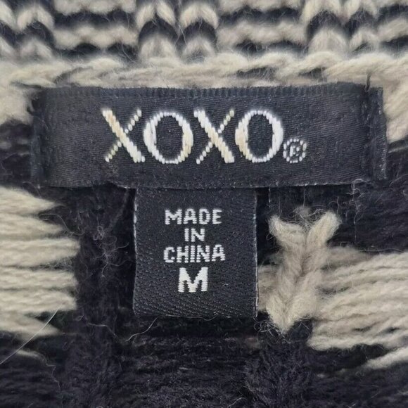 XOXO Vest Faux Fur Front Brown Leopard Sweater Knit Back Women's Medium Boho 70s - Picture 6 of 10